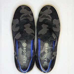 ROTHY'S The Sneaker Camo Slip On Women's Black Gray Casual Comfort Shoe Size 6.5